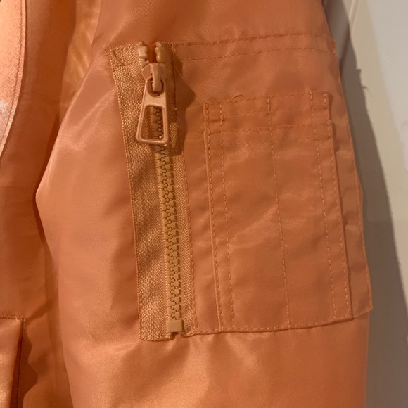 Rebel Vengeance Orange Bomber Jacket with Graphic Design - Picture 10 of 10